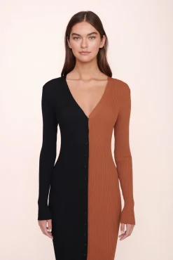 STAUD SHOKO SWEATER TAN BLACK> Dresses