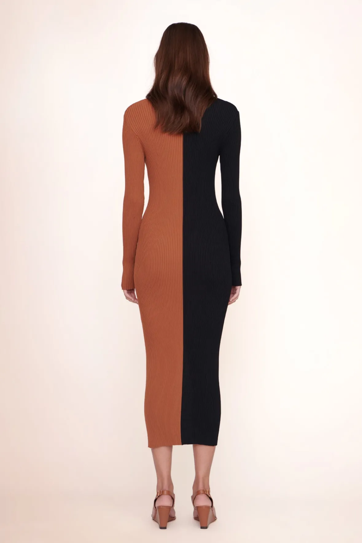 STAUD SHOKO SWEATER TAN BLACK> Dresses