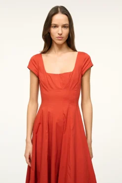 STAUD SHORT SLEEVE WELLS DRESS><noscript><img width=