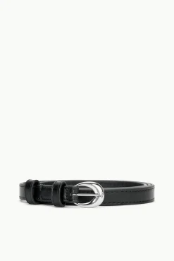 STAUD SLIM MOON BUCKLE BELT - 13MM BLACK SILVER> Accessories