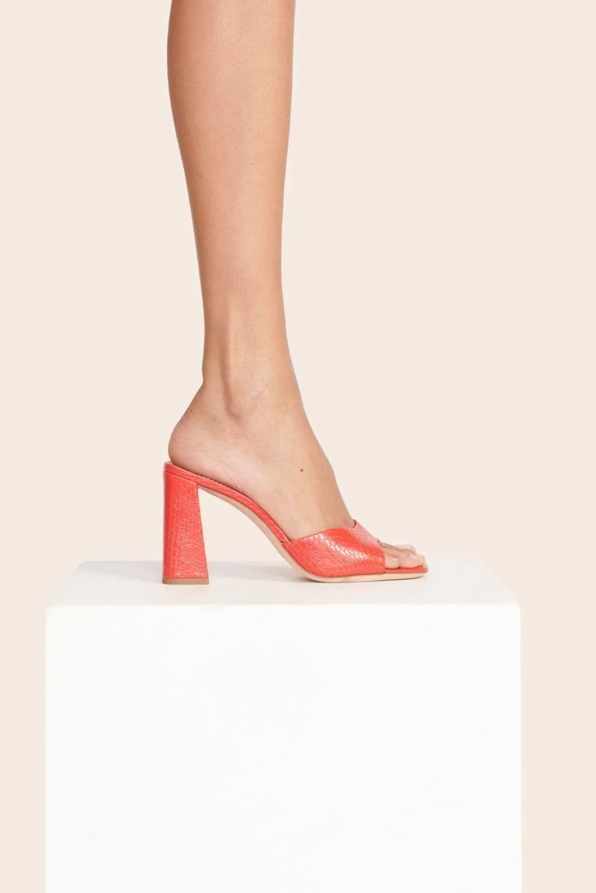 STAUD SLOANE HEEL RED ROSE> The Evening Edit