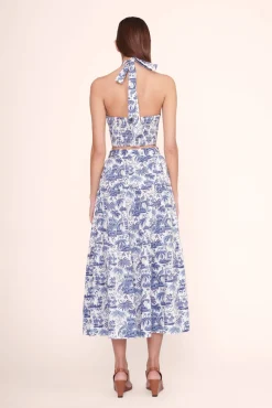 STAUD SMOCKED KAI TOP BLUE TOILE><noscript><img width=