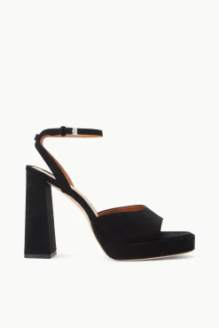 STAUD SOLANGE PLATFORM BLACK SUEDE> Platforms & Wedges