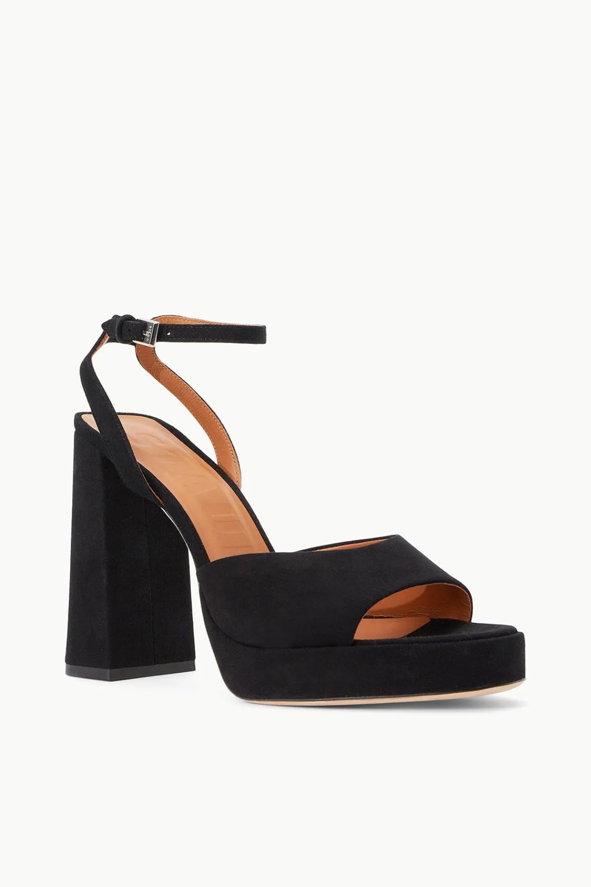 STAUD SOLANGE PLATFORM BLACK SUEDE> Platforms & Wedges