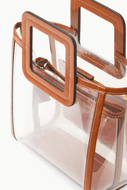 STAUD STADIUM MINI SHIRLEY BAG CLEAR TAN><noscript><img width=
