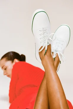 STAUD KEDS CHAMPION CANVAS WHITE GREEN> Sneakers