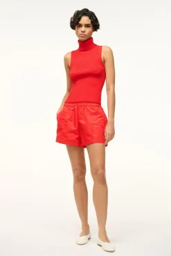 STAUD TAURUS SHORT RED ROSE> Pants & Shorts