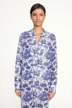 STAUD VITA DRESS BLUE TOILE><noscript><img width=