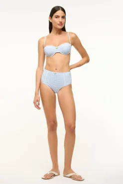 STAUD WAILEA BIKINI BOTTOM SKY MICRO CHECK> Swim|Bikinis