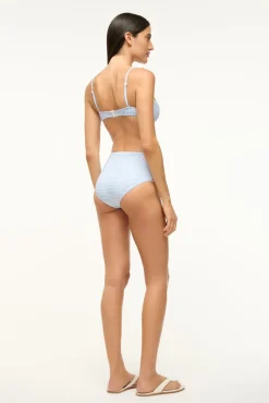 STAUD WAILEA BIKINI BOTTOM SKY MICRO CHECK> Swim|Bikinis