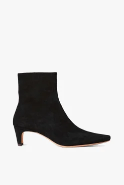 STAUD WALLY ANKLE BOOT BLACK SUEDE> Boots