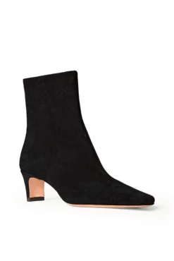 STAUD WALLY ANKLE BOOT BLACK SUEDE> Boots