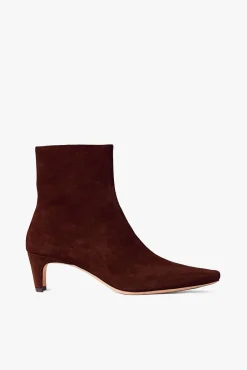 STAUD WALLY ANKLE BOOT MAHOGANY SUEDE> Boots