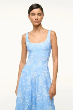 STAUD WELLS DRESS BLUE ROSE><noscript><img width=