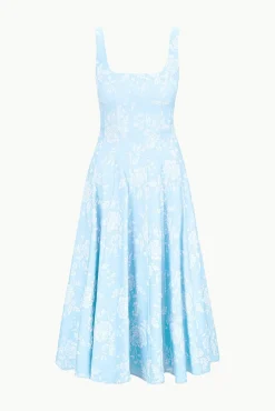 STAUD WELLS DRESS BLUE ROSE><noscript><img width=