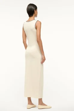 STAUD WENTWORTH DRESS IVORY NAVY><noscript><img width=