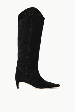 STAUD WESTERN WALLY BOOT BLACK SUEDE> Boots