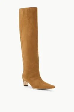 STAUD WIDE SHAFT WALLY BOOT SUEDE> Boots