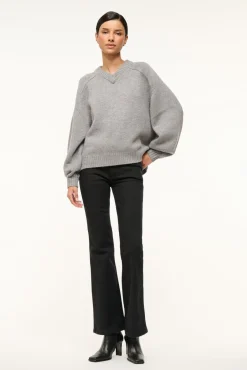STAUD WILSON SWEATER HEATHER GREY> Sweaters