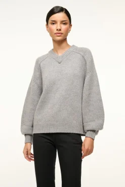 STAUD WILSON SWEATER HEATHER GREY><noscript><img width=