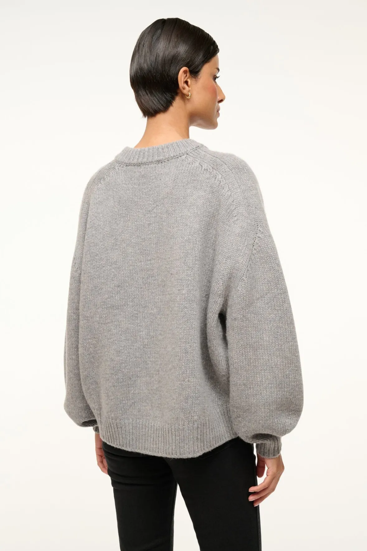 STAUD WILSON SWEATER HEATHER GREY> Sweaters