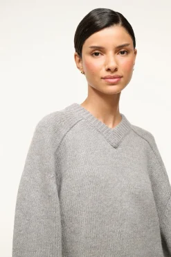 STAUD WILSON SWEATER HEATHER GREY><noscript><img width=