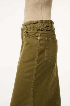 STAUD WRANGLER THE MAXI SKIRT SERGEANT GREEN><noscript><img width=