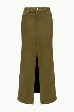 STAUD WRANGLER THE MAXI SKIRT SERGEANT GREEN><noscript><img width=