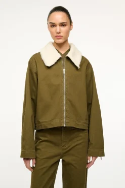 STAUD WRANGLER THE MINIMAL JACKET SERGEANT GREEN> Outerwear & Jackets