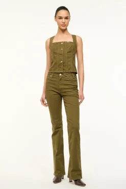 STAUD WRANGLER TRUCKER TOP SERGEANT GREEN> Denim|Tops