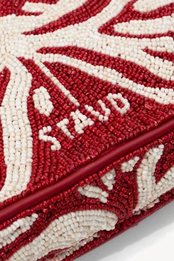 STAUD TOMMY BEADED BAG | SCARLET WHITE><noscript><img width=